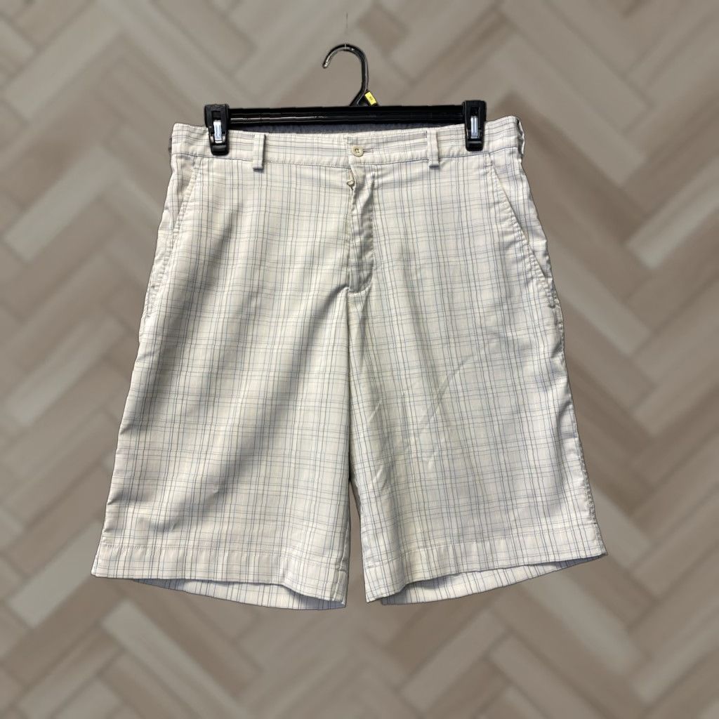 Nike Nike Flex Golf Shorts Mens 32 Beige Plaid Slim Waist 10in Inseam Breathable Lightweight Logo Zip Pocket Golf Casual Spring Summer Size US 32 / EU 48 - 1 Thumbnail