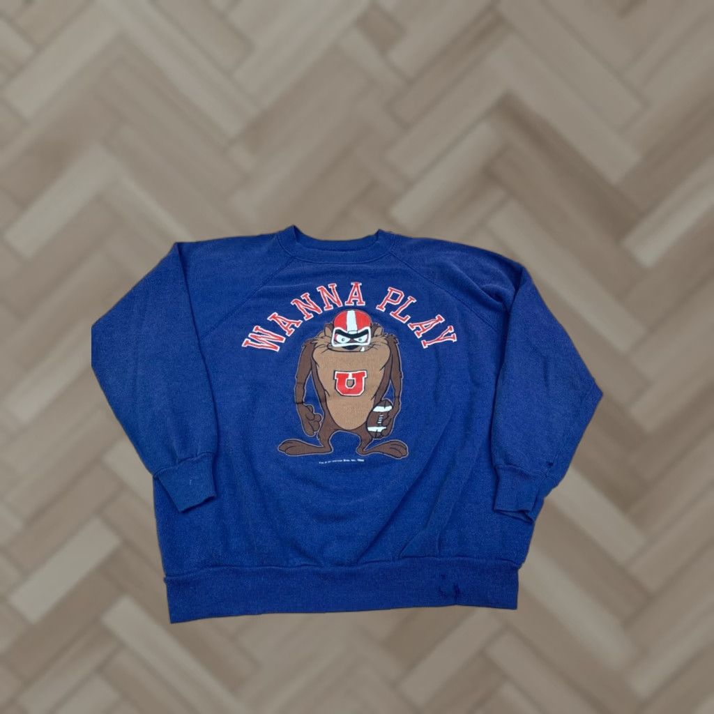 Vintage VINTAGE 1966 Utah Utes Sweatshirt Mens L Blue Football 60s Taz Warner Bros College University Sports Pullover Crewneck Size US L / EU 52-54 / 3 - 1 Thumbnail