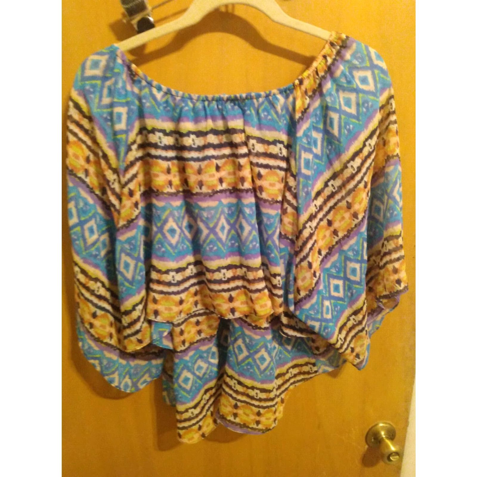 South2 West8 Piace' Blouse Southwest Design Lightweight Multicolor asymmetrical hemline M Women Womens Medium Shirt Size M / US 6-8 / IT 42-44 - 5 Thumbnail