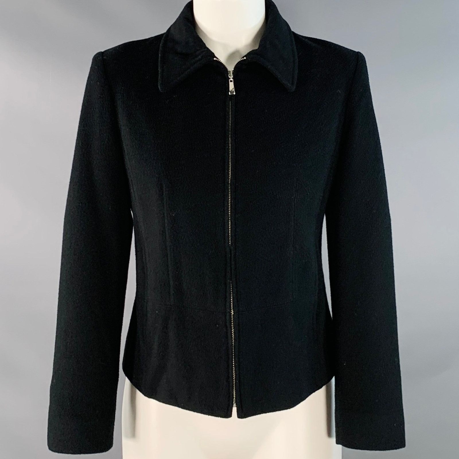 Other LOUBEN Size 4 Black Wool Blend Zip Up Jacket Size S / US 4 / IT 40 - 1 Thumbnail