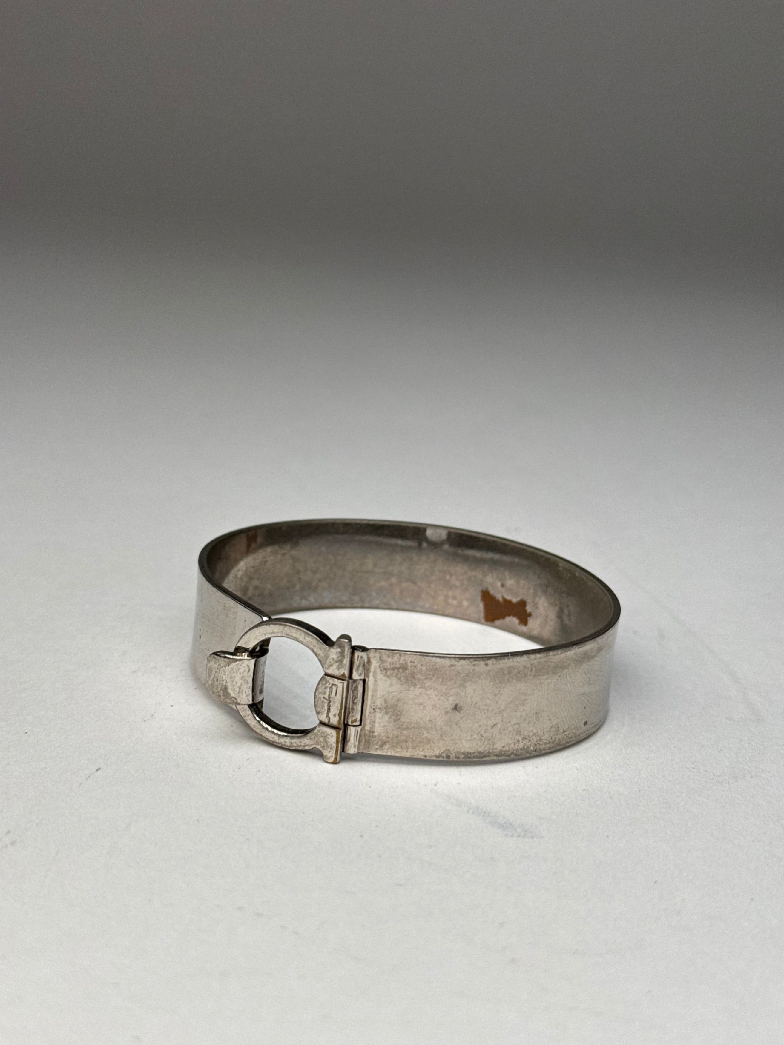 Salvatore Ferragamo Vintage Metal Bracelet Silver Size ONE SIZE - 1 Thumbnail