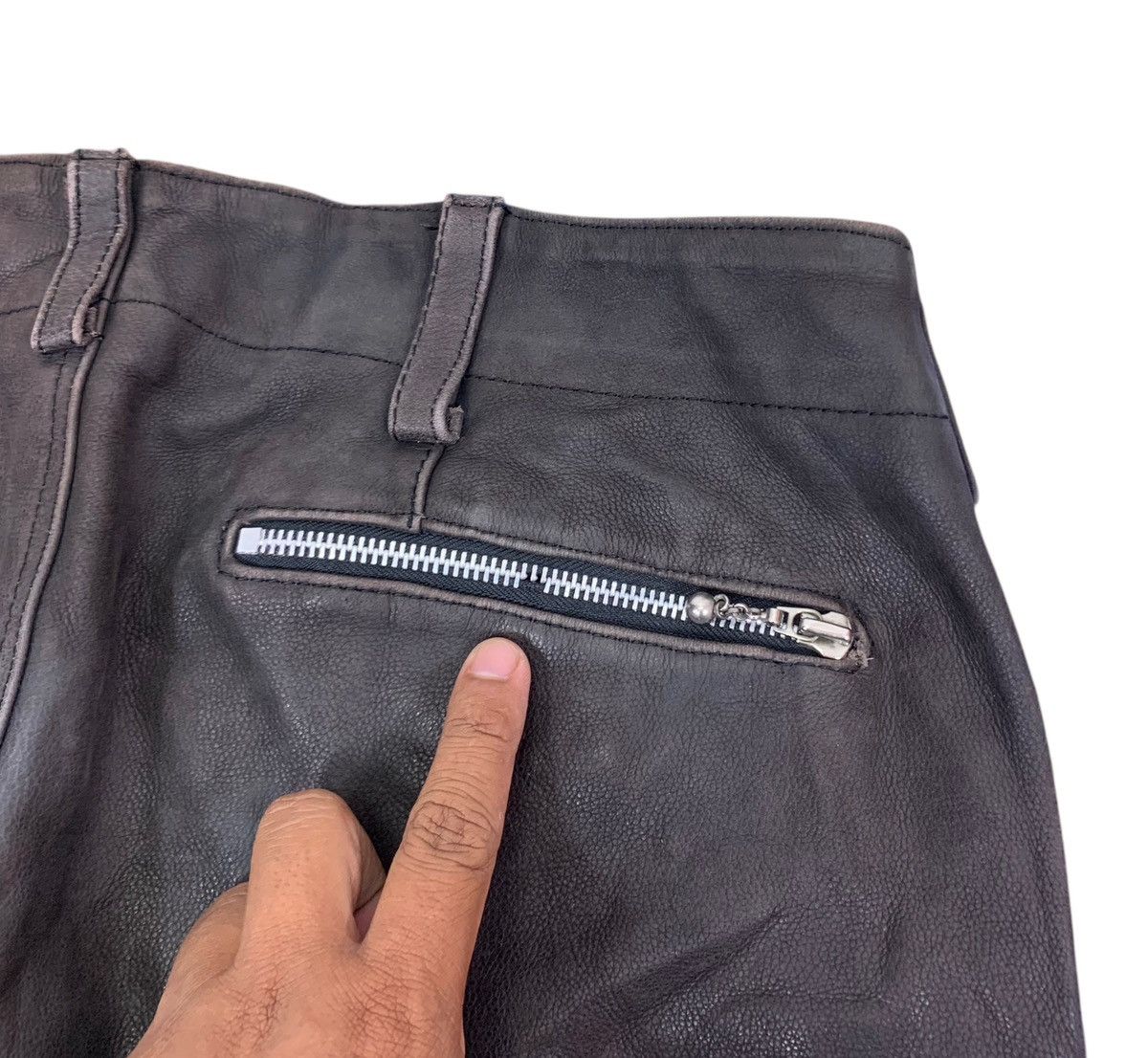 If Six Was Nine VINTAGE JIMSINN TOKYO PUNKER LEATHER PANT Size US 32 / EU 48 - 8 Thumbnail