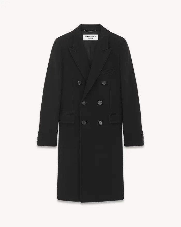 Saint Laurent Paris o1bcso1str1124 Long Officer Coat In Wool in Black Size US M / EU 48-50 / 2 - 1 Preview