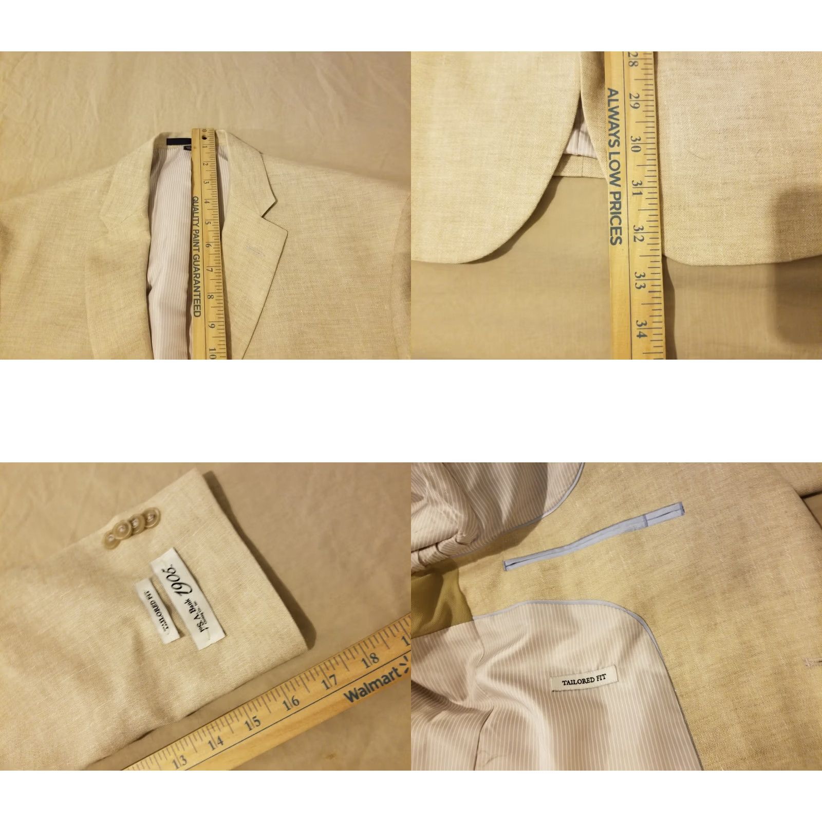 Jos. A. Bank VINTAGE Jos. A. Bank Blazer 3-in-1 Linen Wool Jacket Mens 40R Khaki Beige Lining Linen Wool 40 Mens Blazer Size 40R - 8 Thumbnail