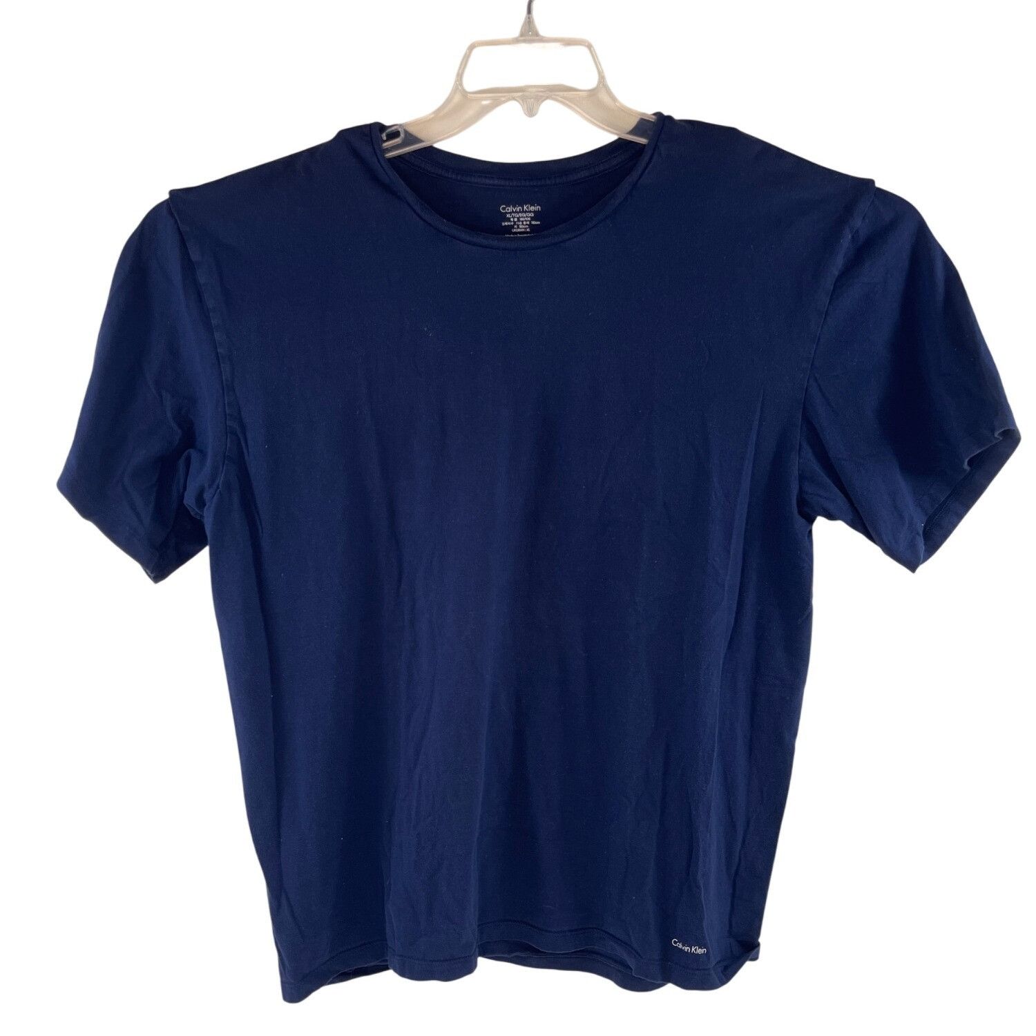 Calvin Klein Calvin Klein Mens Navy Blue Short Sleeve Crewneck T-Shirt XL Size US XL / EU 56 / 4 - 1 Thumbnail