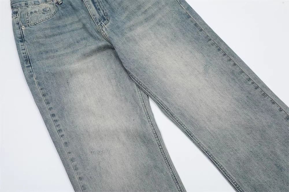 Japanese Brand × Jean Washed distressed straight-leg vintage loose versatile jeans Size US 32 / EU 48 - 5 Thumbnail