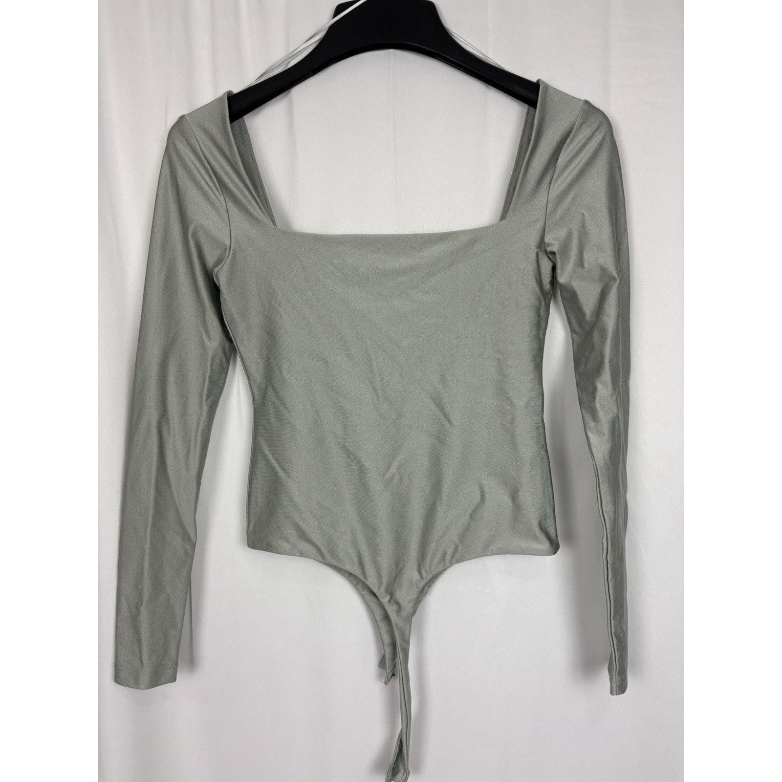 Other Elodie Mint Shimmer Square Neck Long Sleeve Bodysuit Size S Size S / US 4 / IT 40 - 2 Thumbnail