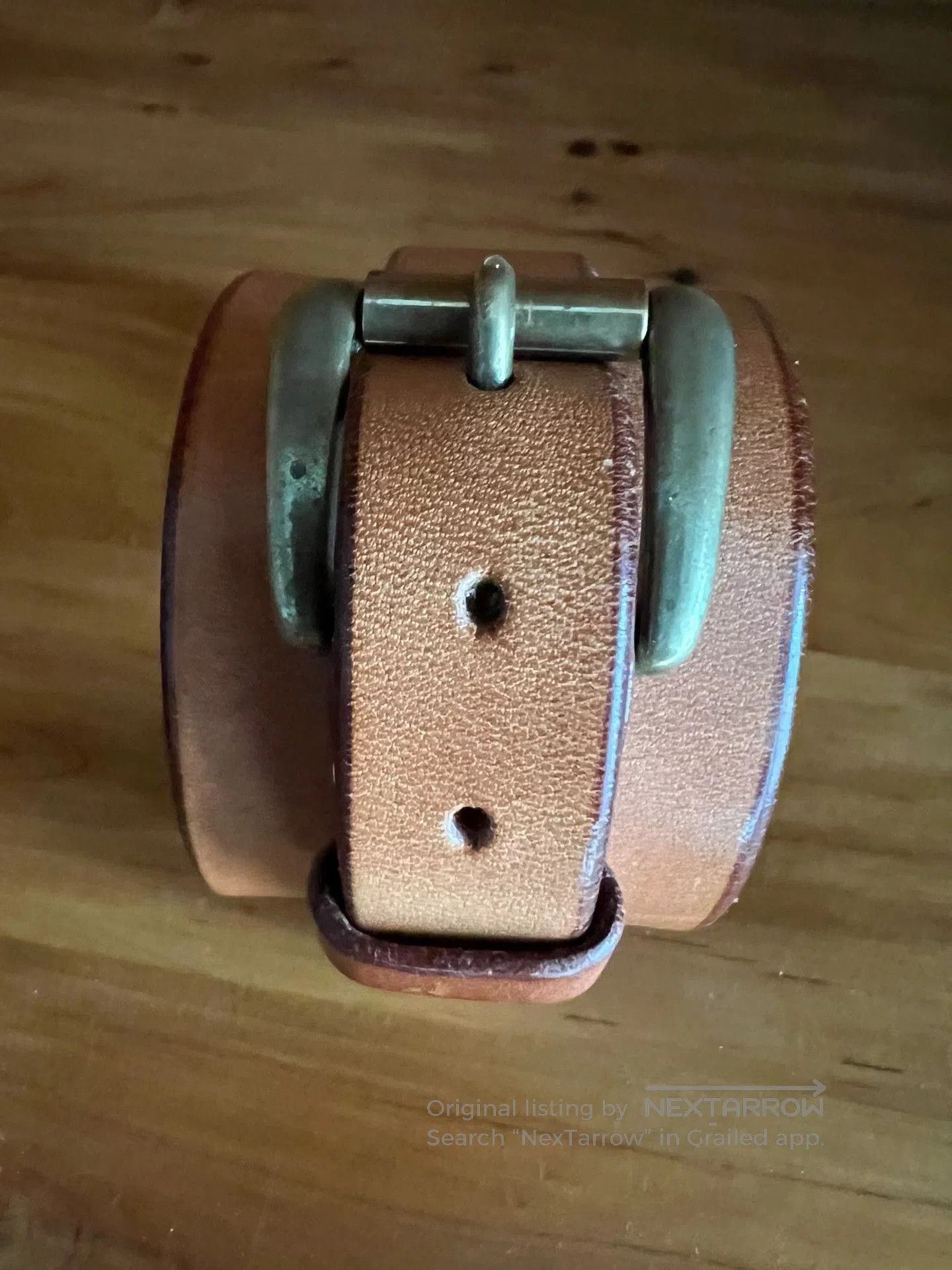 Japanese Brand Tenjin Works Genuine Japanese Oak Leather Bracelet. Size ONE SIZE - 7 Thumbnail