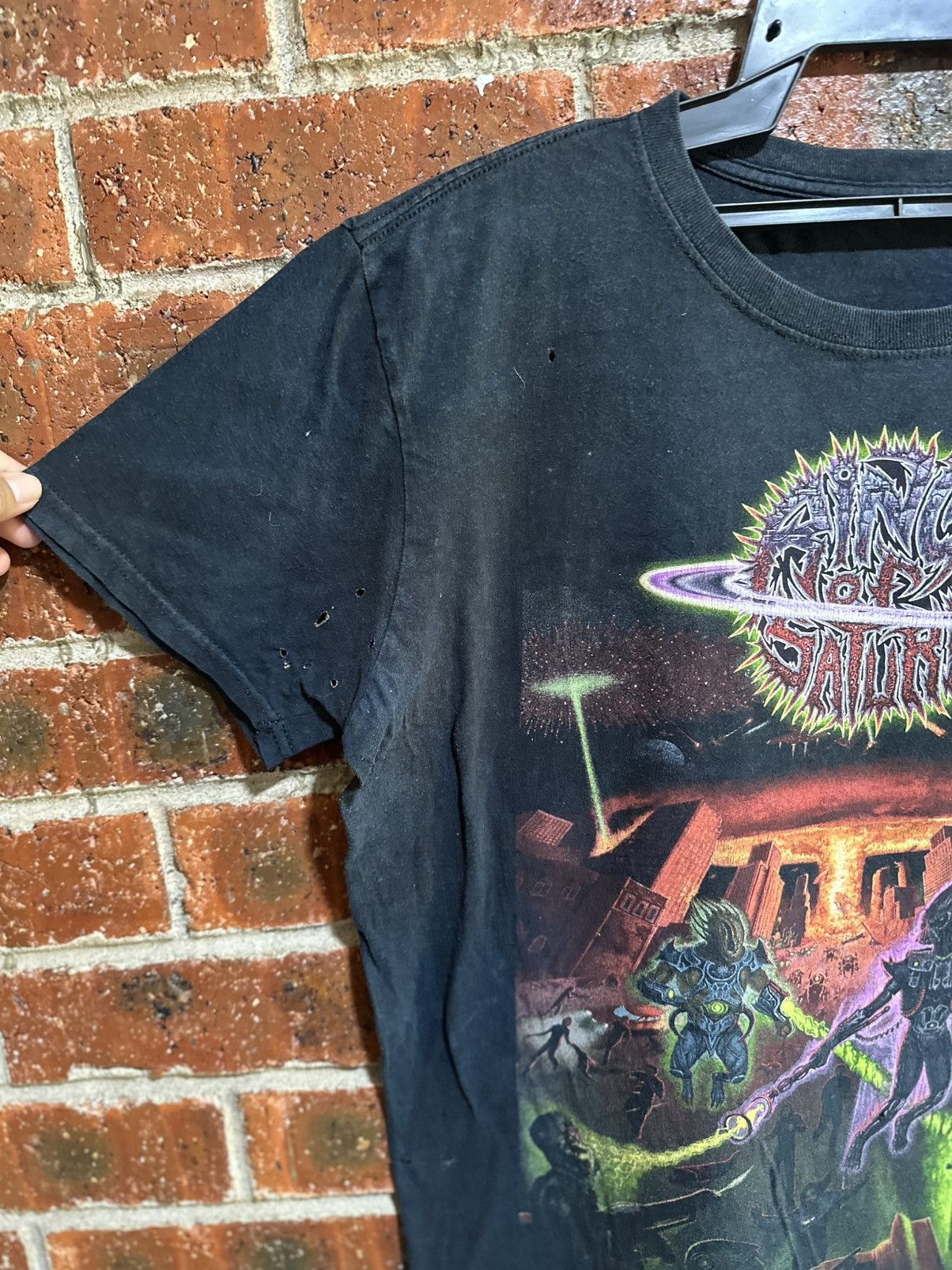 Band Tees Thrashed Vintage Rings Of Saturn Distress Tee Size US L / EU 52-54 / 3 - 2 Thumbnail