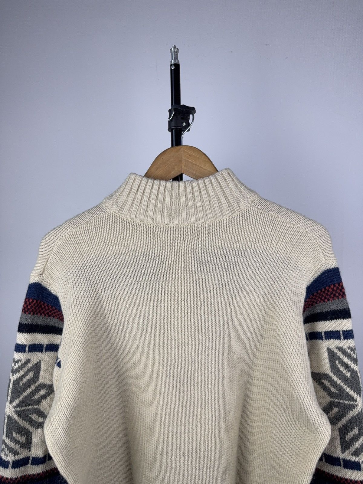 Other Vintage 90s Nordic Snowflake Wool Knit Sweater Half Zip L Size US L / EU 52-54 / 3 - 7 Thumbnail