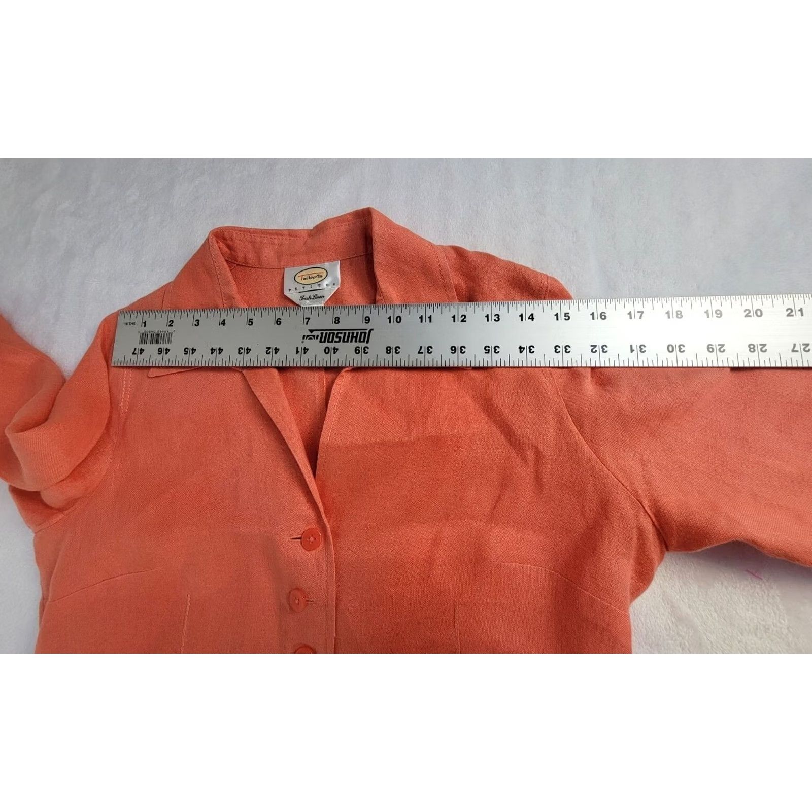 Talbots Talbots Petites Coral Linen Button Front Blazer Jacket 8P Casual Womens Blazer Size M / US 6-8 / IT 42-44 - 5 Thumbnail