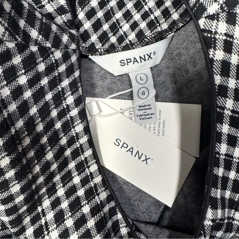 Spanx NWT New SPANX Ponte Stretch Jacquard Black Plaid Mini Dress Size L / US 10 / IT 46 - 6 Thumbnail