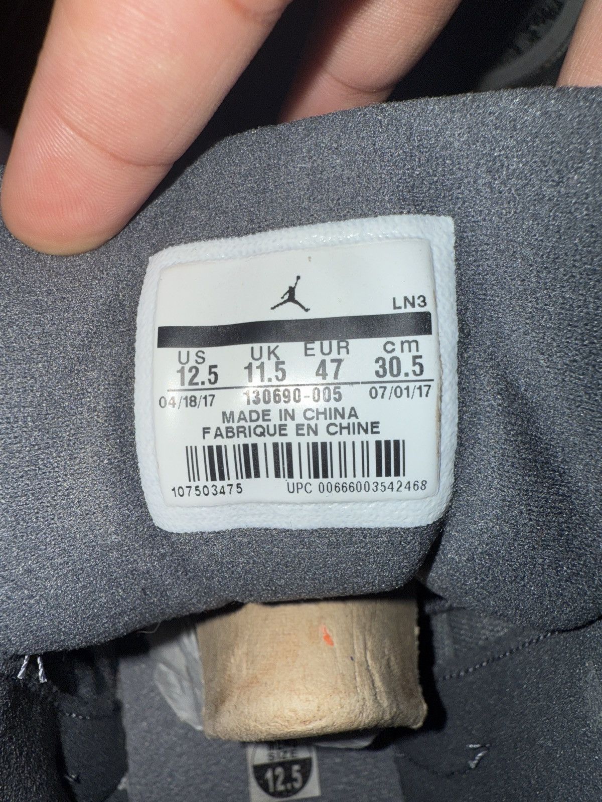 Jordan Brand × Nike Retro Jordan 12 Dark Grey Size US 12.5 / EU 45-46 - 6 Thumbnail