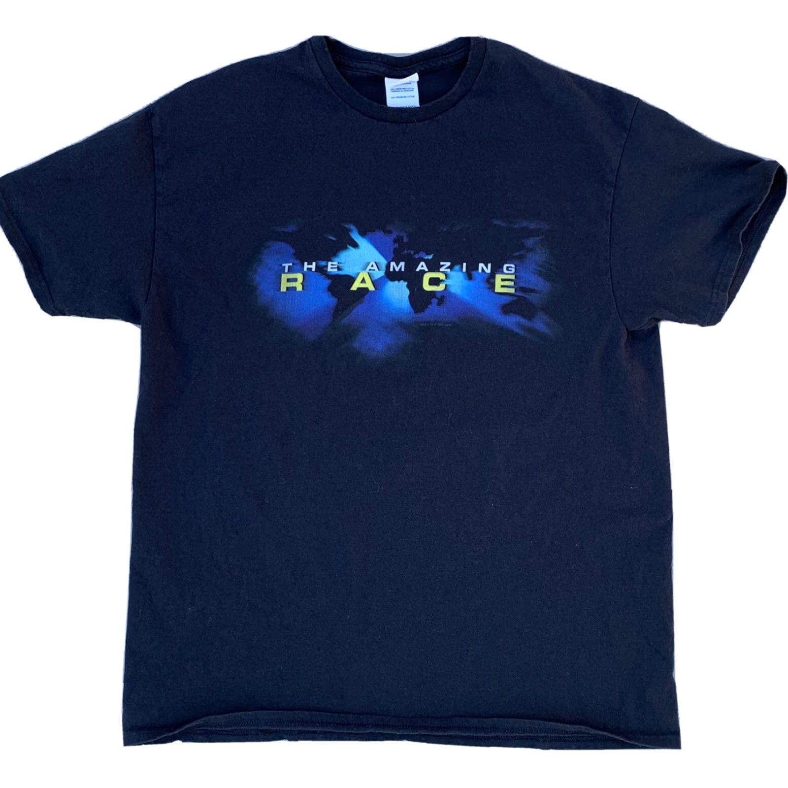 Delta The Amazing Race T-Shirt 100% Preshrunk Cotton Adult L Black Delta T-Shirt Unisex Adults Short Sleeve Retro TV Graphic Print Size US L / EU 52-54 / 3 - 6 Thumbnail