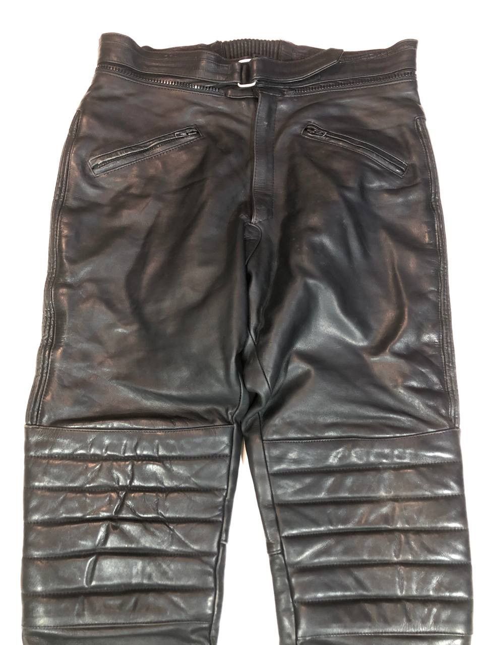 Japanese Brand × Leather Akito Leather Motorcycle Pants Vintage Size US 35 - 2 Thumbnail