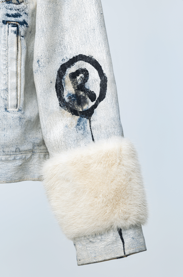 Gucci Gucci FW2016 GucciGhost Hand-Painted Mink Denim Jacket Size US S / EU 44-46 / 1 - 3 Thumbnail