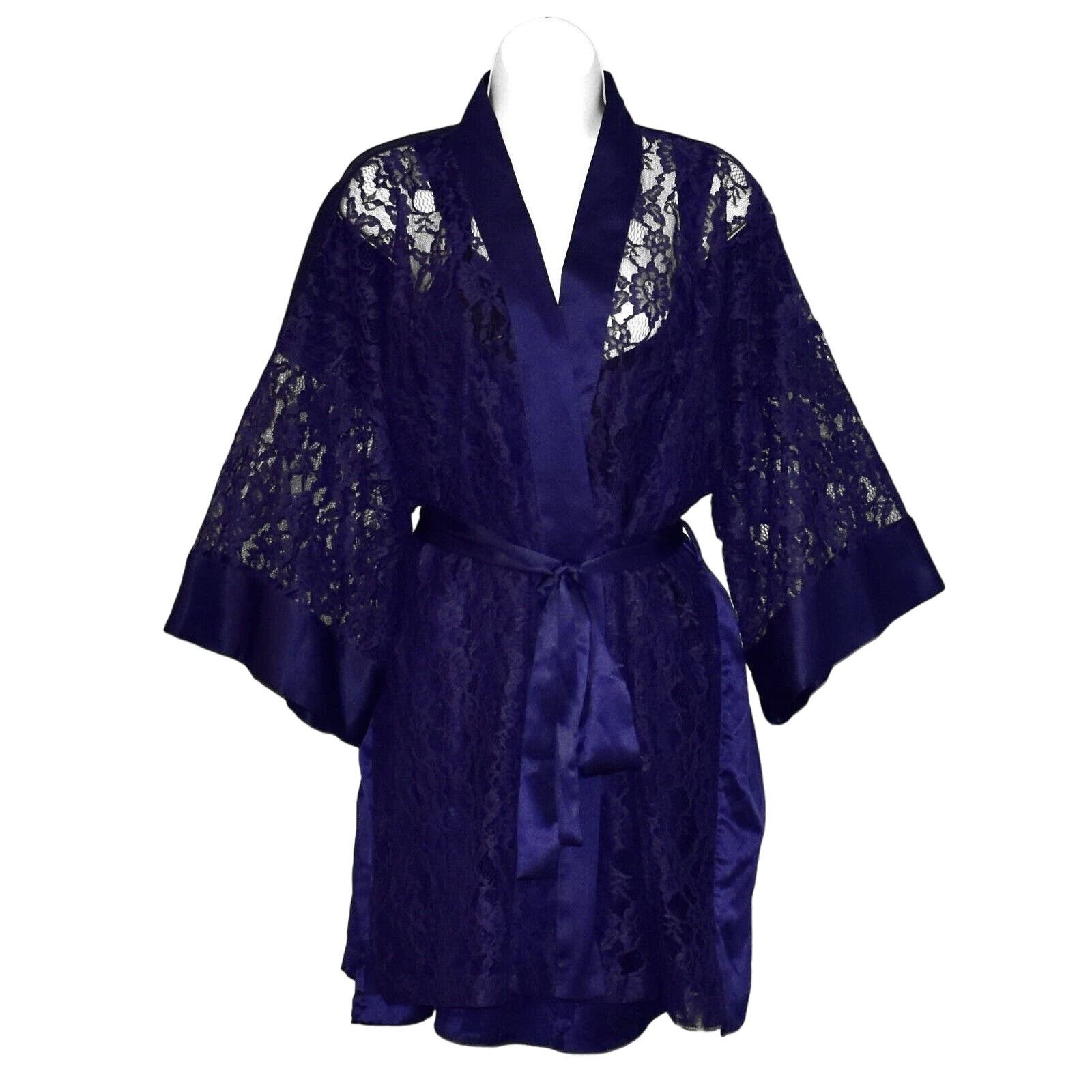 Victoria's Secret VICTORIA'S SECRET Floral Satin Dress Lace Robe 2 Pc Set Sz M Size ONE SIZE - 1 Thumbnail