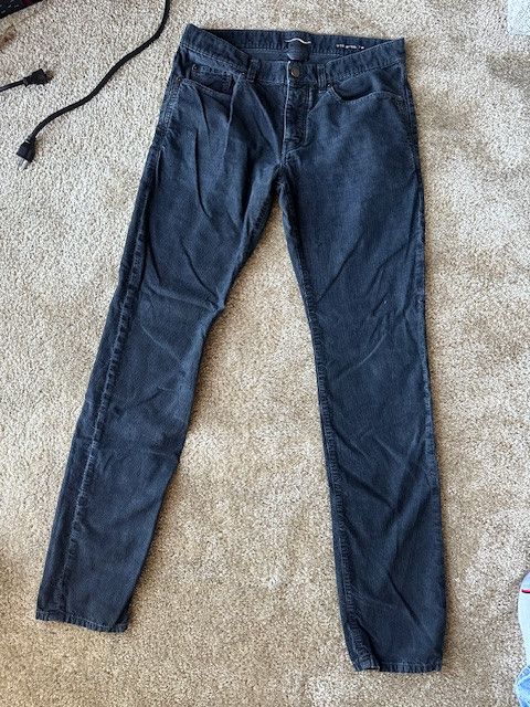 Yves Saint Laurent Saint Laurent D18 Black Corduroy PANTS Size US 30 / EU 46 - 1 Thumbnail
