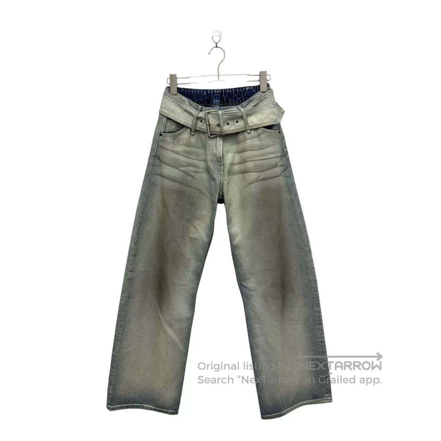 loose waist belt denim pants size 32.