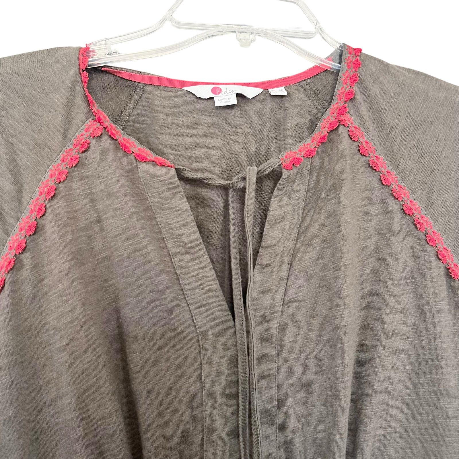Boden Boden Heidi Army Green Red Detail Tassel Tie Jersey Dress Size XS / US 0-2 / IT 36-38 - 4 Thumbnail