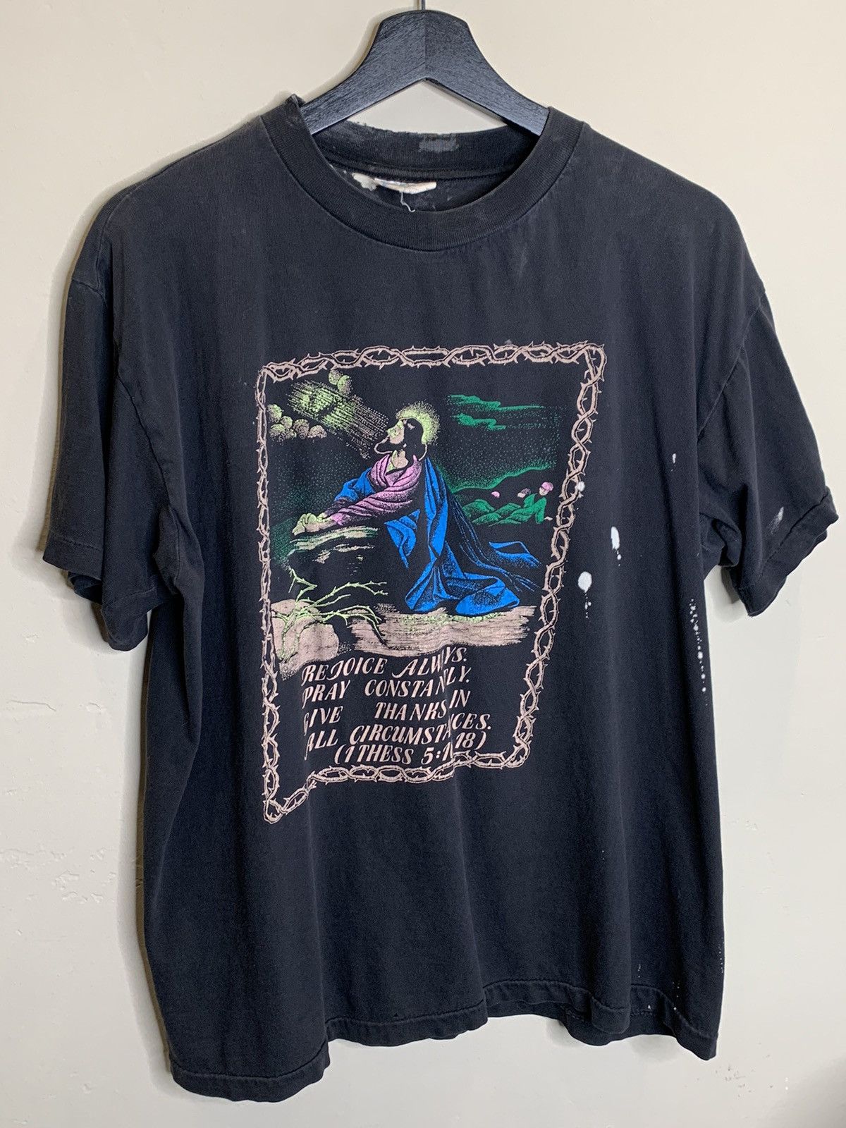 Vintage *RARE* Vintage 80’s Jesus Christ Rejoice Single Stitch Shirt Size US XL / EU 56 / 4 - 1 Thumbnail