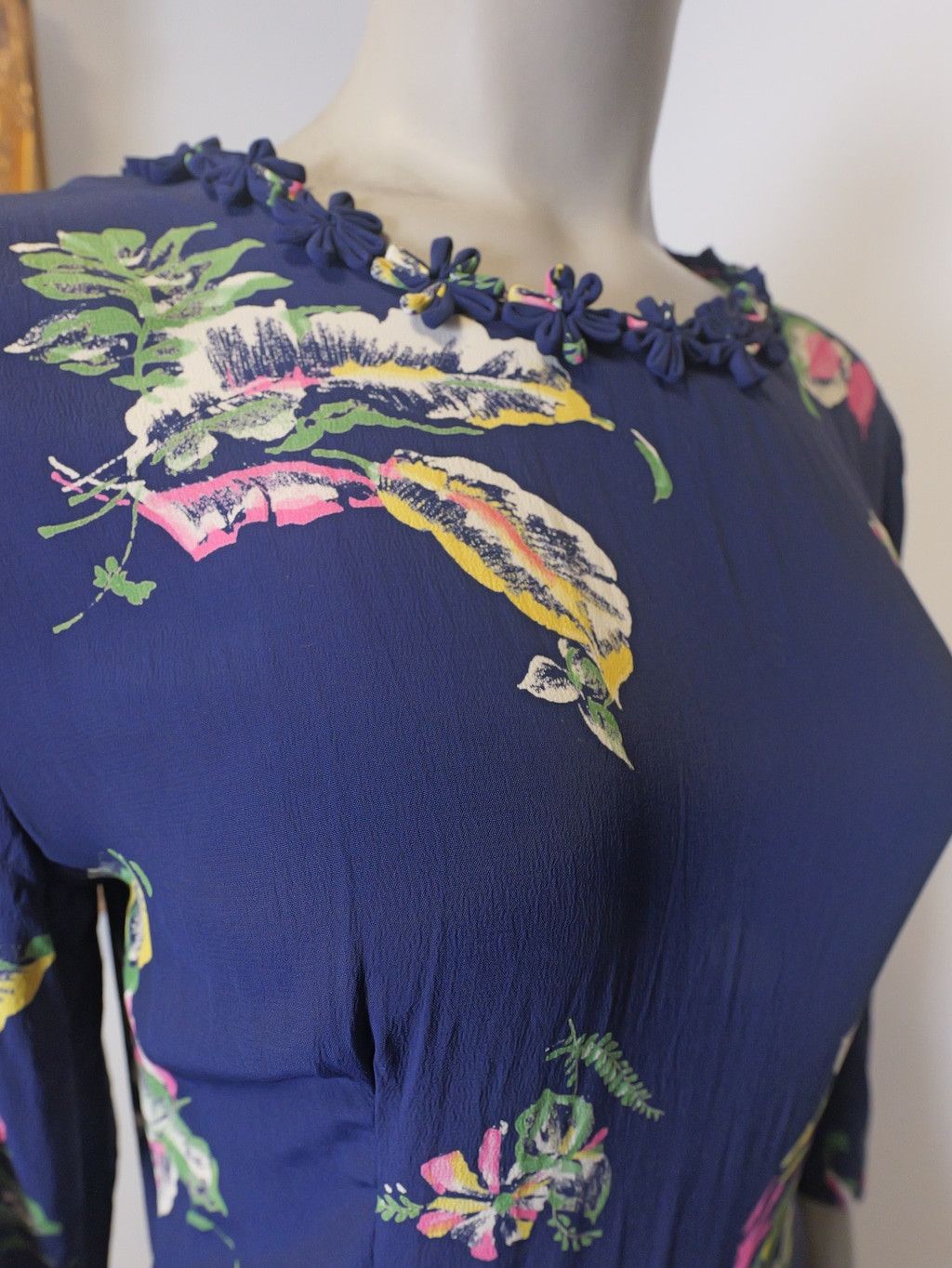 Vintage Women’s Vintage Authentic 1940’s Size Medium Floral Dress Size L / US 10 / IT 46 - 5 Thumbnail