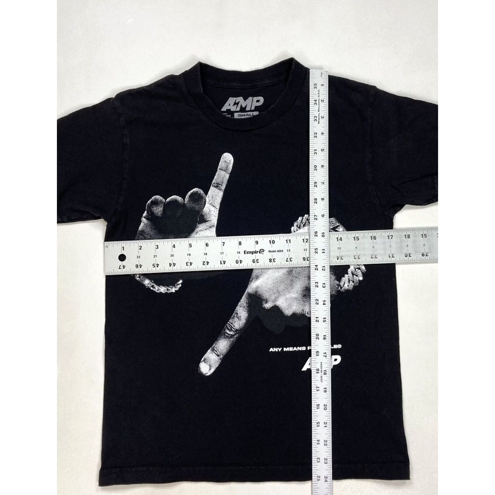 Vintage AMP Any Means Possible Graphic T-shirt Women Small Black Short Sleeve Size S / US 4 / IT 40 - 5 Thumbnail