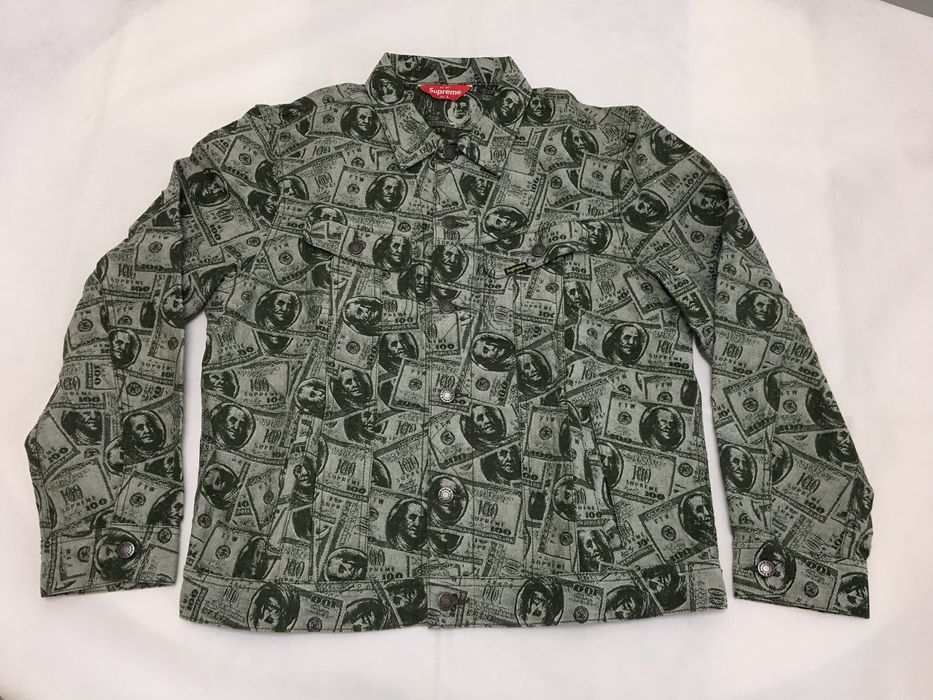 Supreme 100 best sale dollar bill jacket