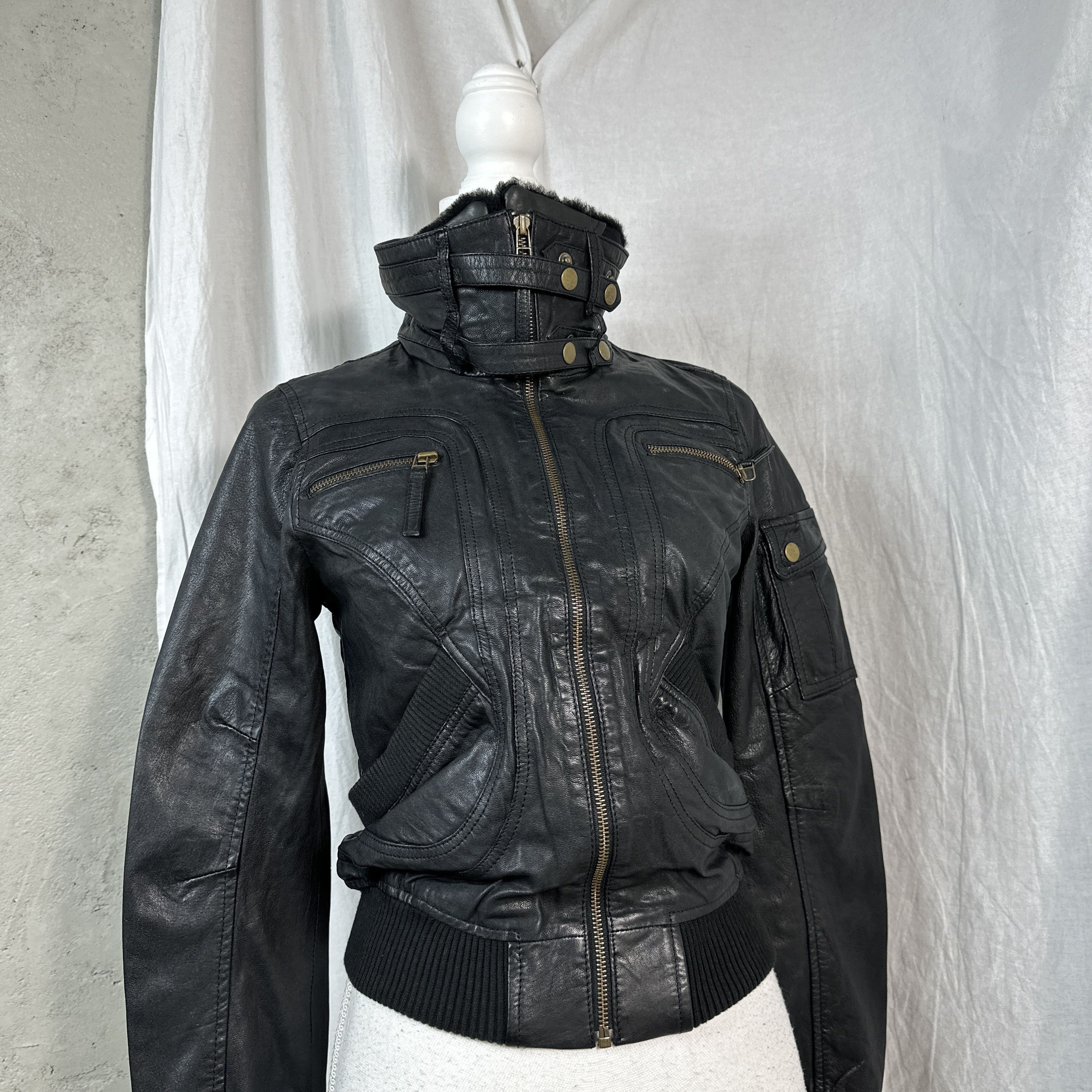 Vintage Vintage Avant Garde Leather Jacket Size US XS / EU 42 / 0 - 10 Thumbnail