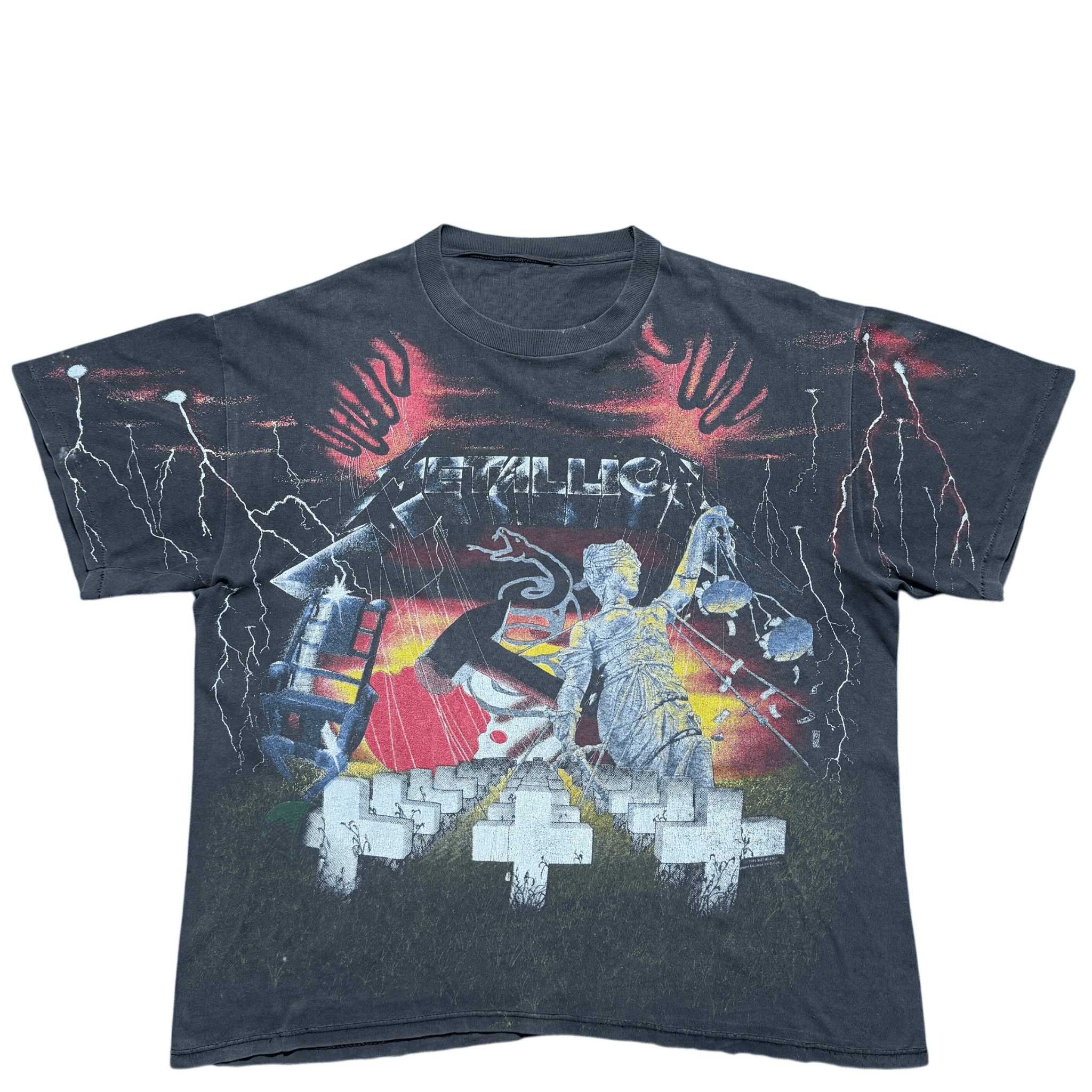 Vintage Vintage Metallica AOP Albums RARE T-shirt Size US XXL / EU 58 / 5 - 1 Thumbnail