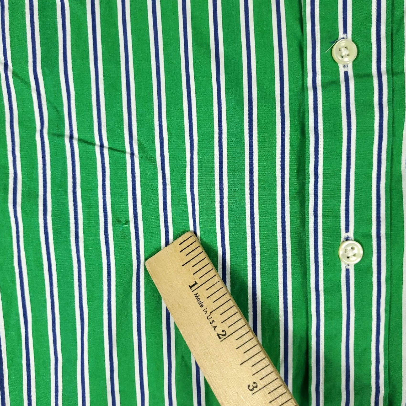 Ralph Lauren Ralph Lauren Shirt Mens XL Green Striped Pony Casual Button Up Long Sleeve Shirt Size US XL / EU 56 / 4 - 3 Thumbnail