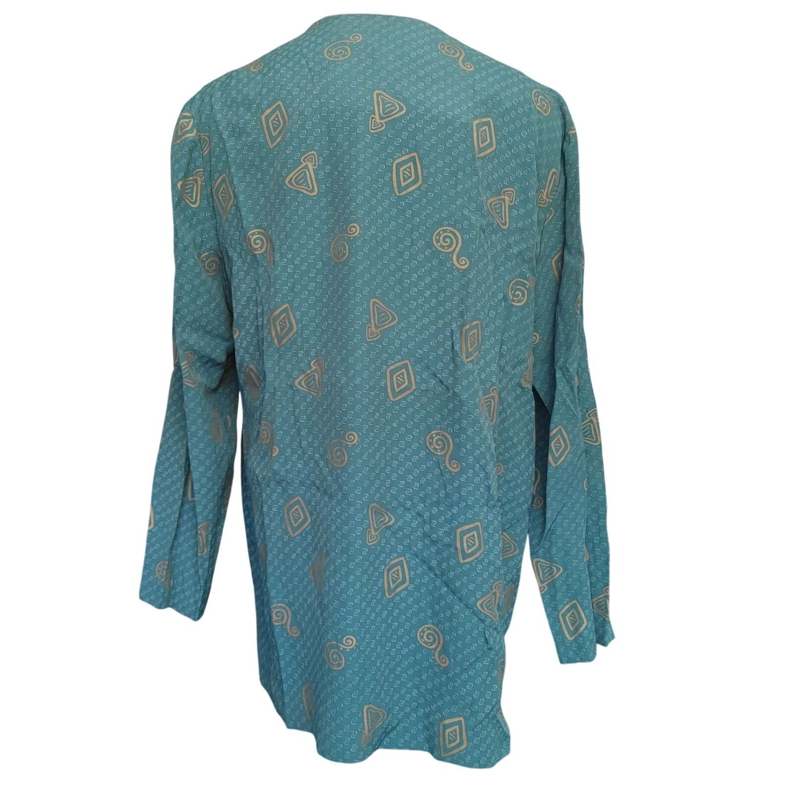 Other R&M Richards Karen Kwong Women's 16 Blue Gold OnePiece Shirt Size XXL / US 16-18 / IT 52-54 - 2 Thumbnail