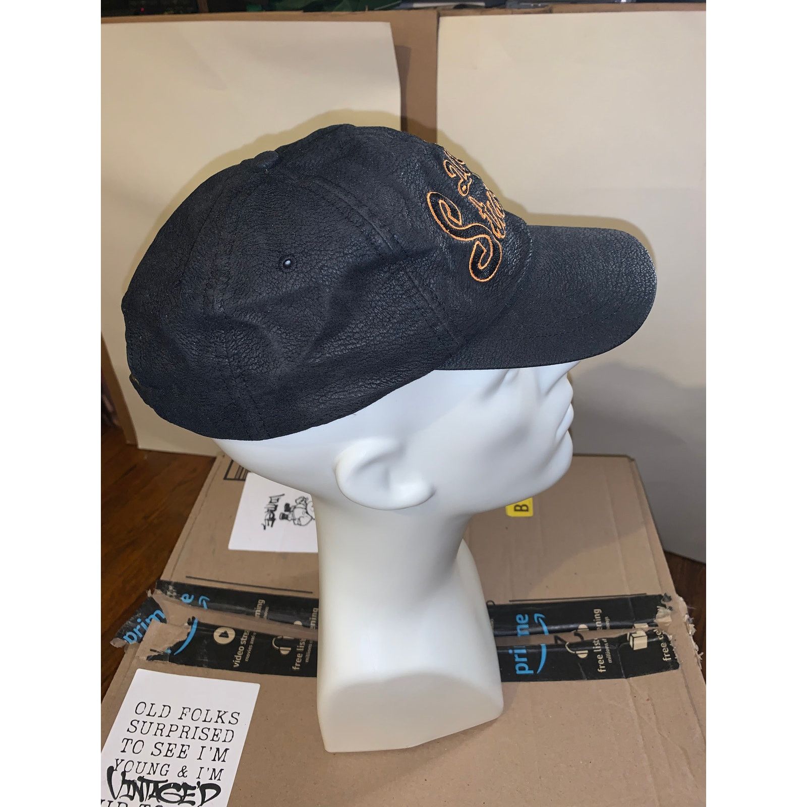 Harley Davidson × Vintage 2001 Sturgis Motorcycle Rally Leather Strapback Hat Black Size ONE SIZE - 4 Thumbnail