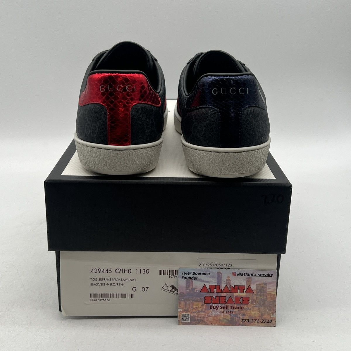 Gucci Gucci ace gg supreme black grey Size US 7.5 / EU 40-41 - 3 Thumbnail