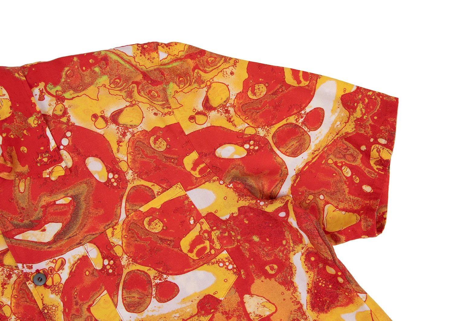 Jean Paul Gaultier Rayon Bubble Print Short Sleeve Shirt in Red and Yellow Size US M / EU 48-50 / 2 - 6 Thumbnail