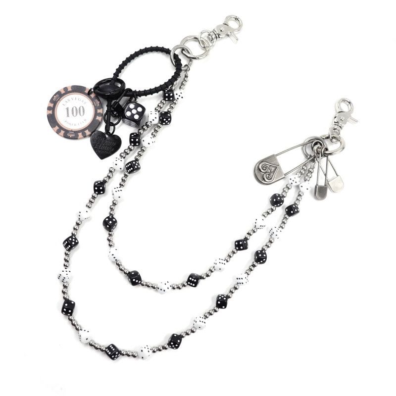 Japanese Brand × Jewelry Retro Bilayer Black White lucky Dice Baccarat Pearl Chain Size ONE SIZE - 12 Thumbnail