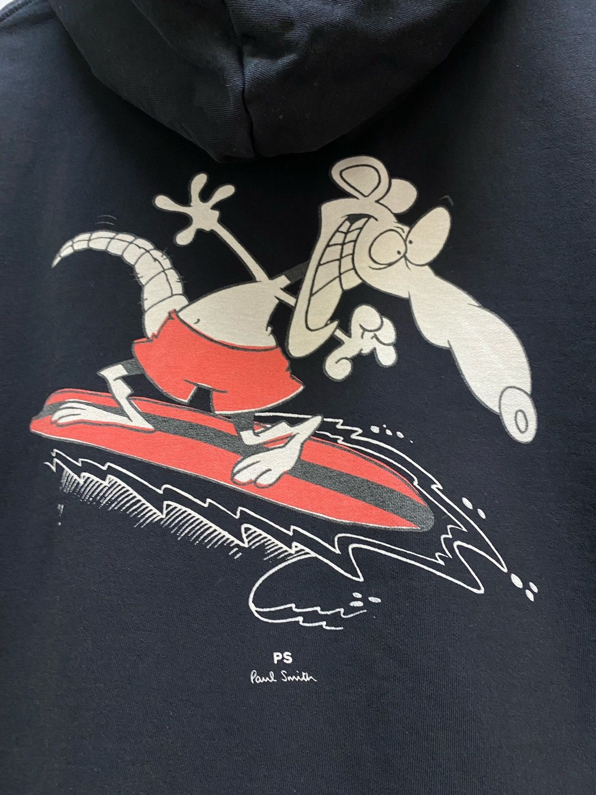Paul Smith × Vintage Vintage Paul Smith Surfing Rat Hoodie M Men’s Black Size US M / EU 48-50 / 2 - 19 Thumbnail