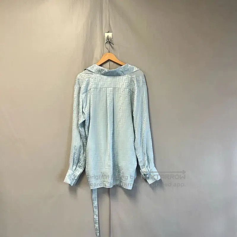 Fendi Fendi Light Blue Cotton Women's Shirt . Size L / US 10 / IT 46 - 2 Thumbnail