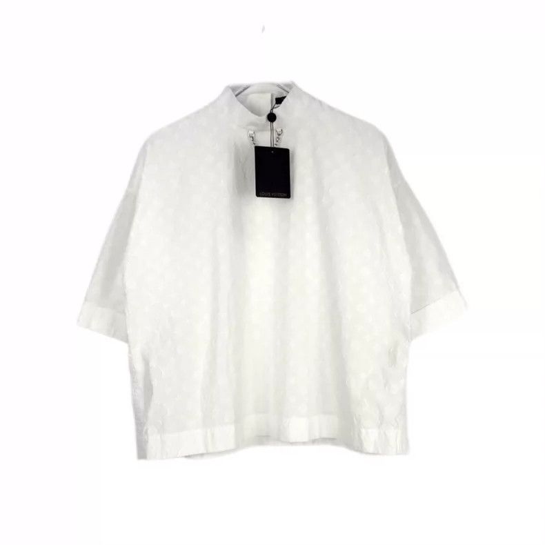 Louis Vuitton Louis Vuitton White short sleeve shirt with dark lines and Size XS / US 0-2 / IT 36-38 - 1 Thumbnail