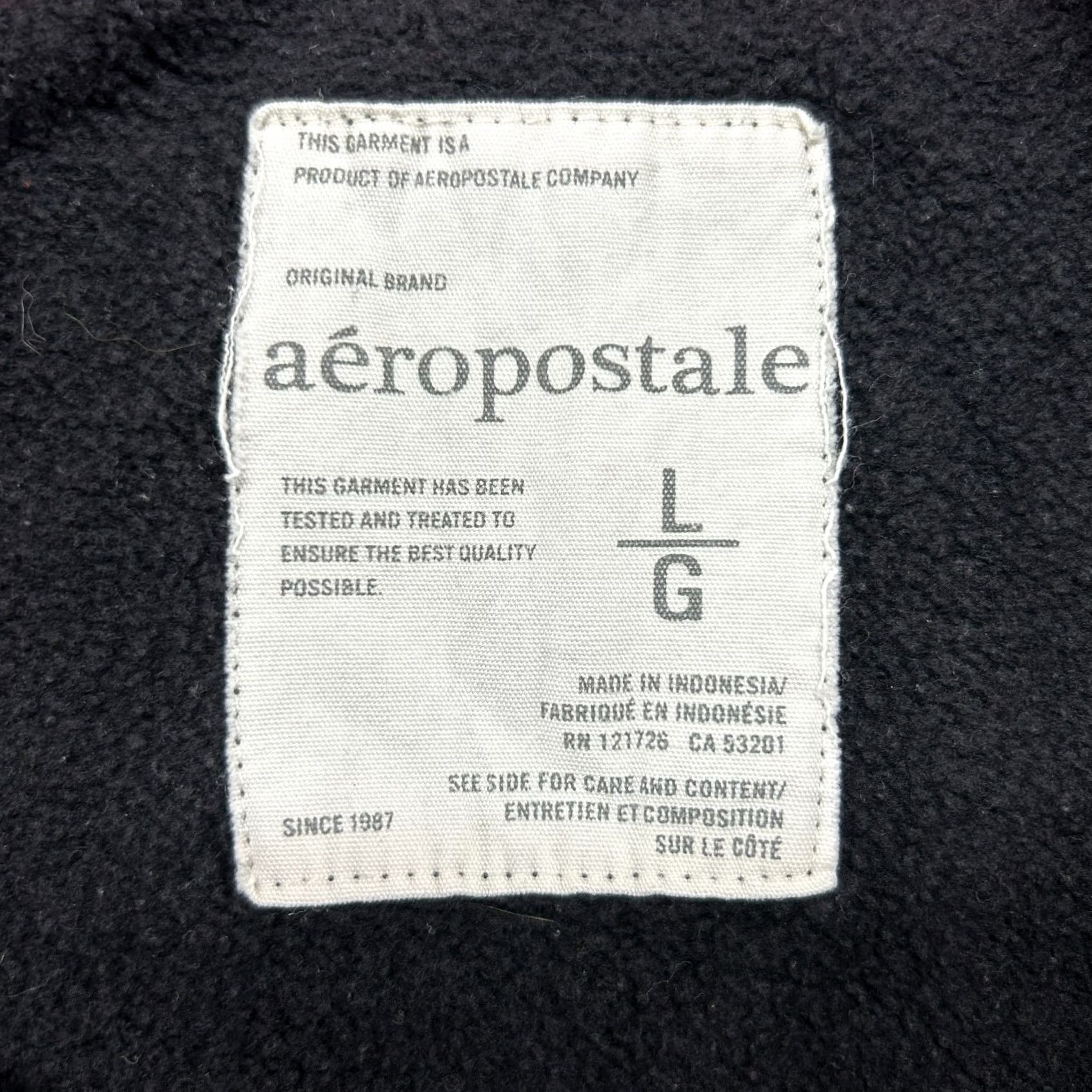 Vintage VINTAGE Aeropostale Hoodie Juniors L Black Pullover Drawstring New York Y2K 80s 90s Hooded Womens Size L / US 10 / IT 46 - 4 Thumbnail