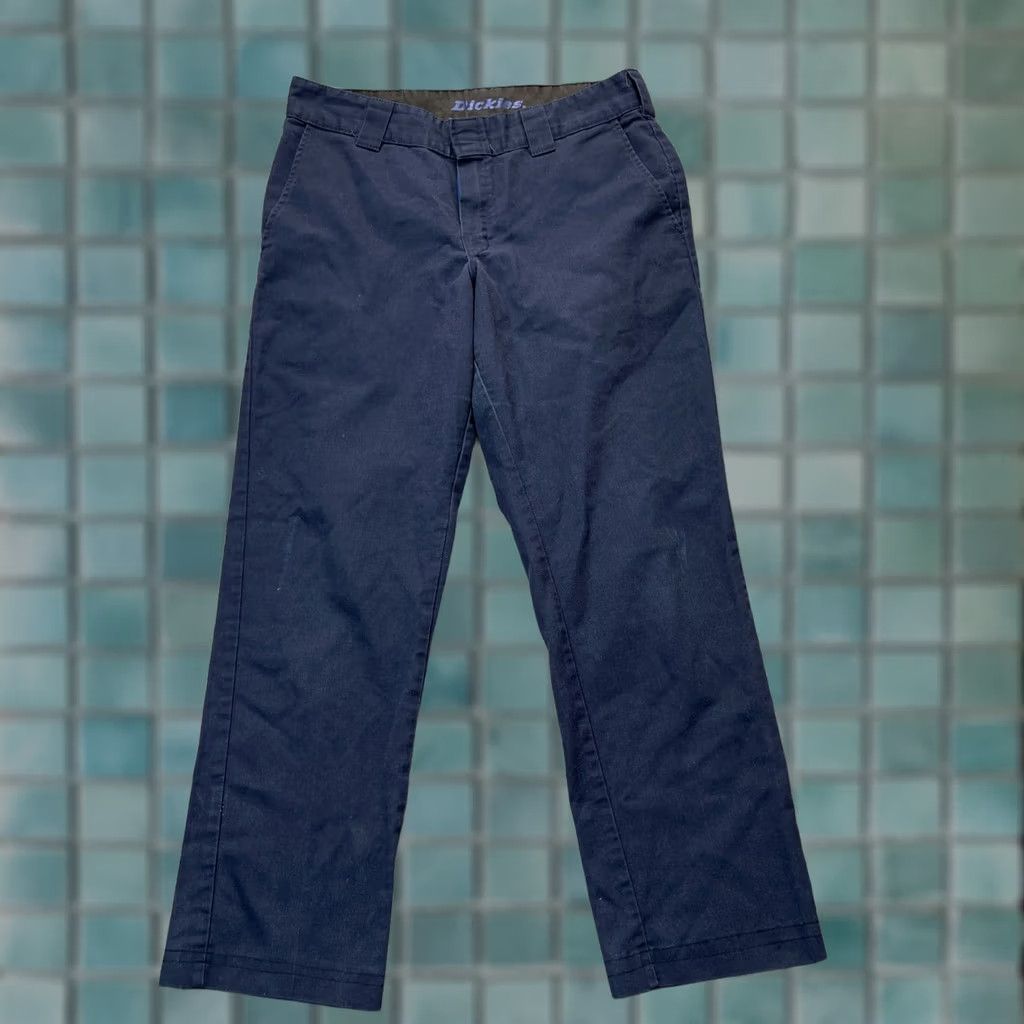 Dickies Dickies 874 Pants Mens Medium Blue Workwear Logo Straight Leg Original Fit Regular Inseam 27 in Dickies 874 Size US 31 - 1 Thumbnail