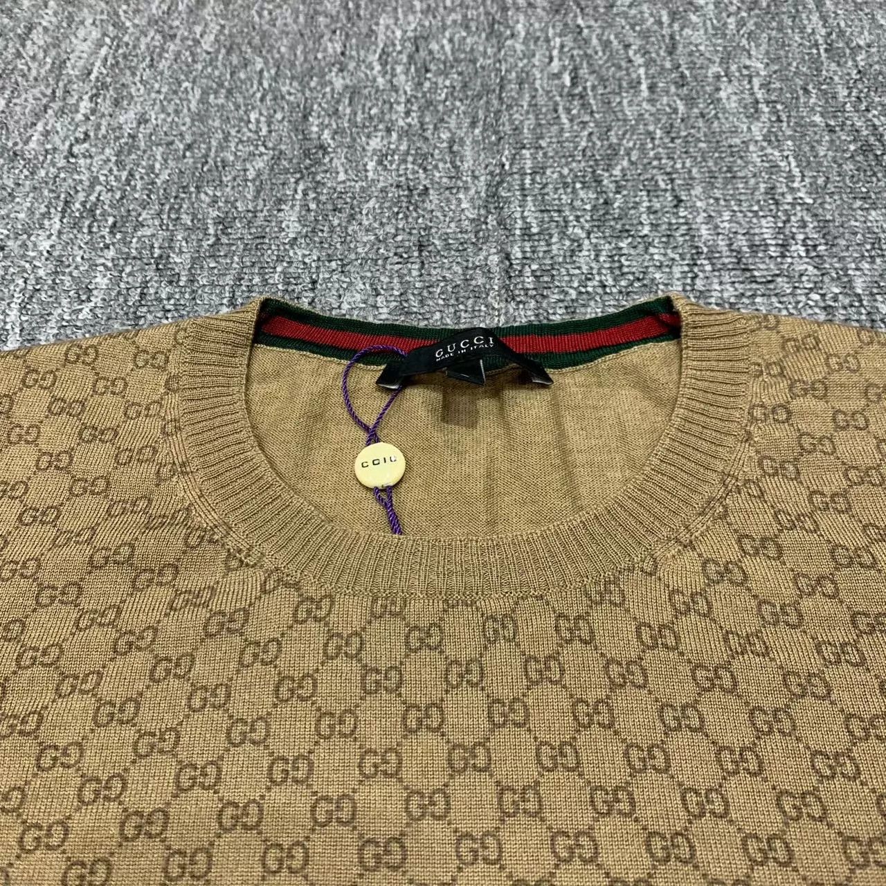 Gucci Gucci Brown GG Monogram Knit Short Sleeve L 95New Size L / US 10 / IT 46 - 5 Thumbnail