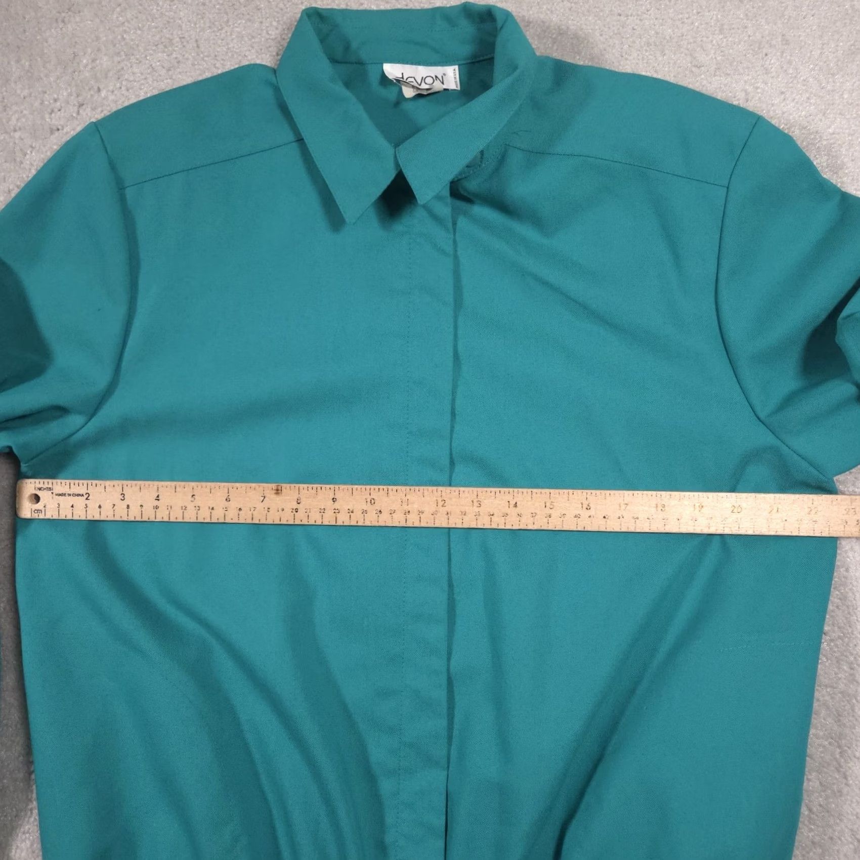 Vintage VINTAGE Devon Jacket Women's 14 Green Lightweight Long Sleeve Full Zip Shoulder Pads Size XL / US 12-14 / IT 48-50 - 5 Thumbnail