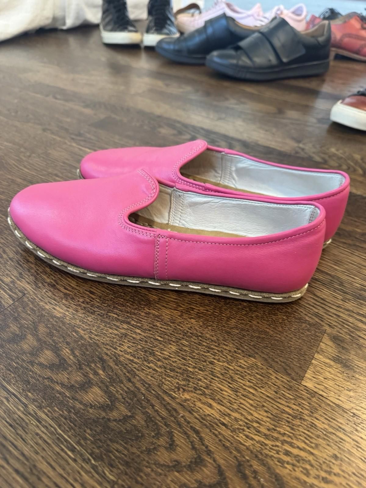 Saba Sabah Pink Leather Slip-On (Handmade in Turkey). Size: 42 Size US 9 / EU 42 - 3 Thumbnail