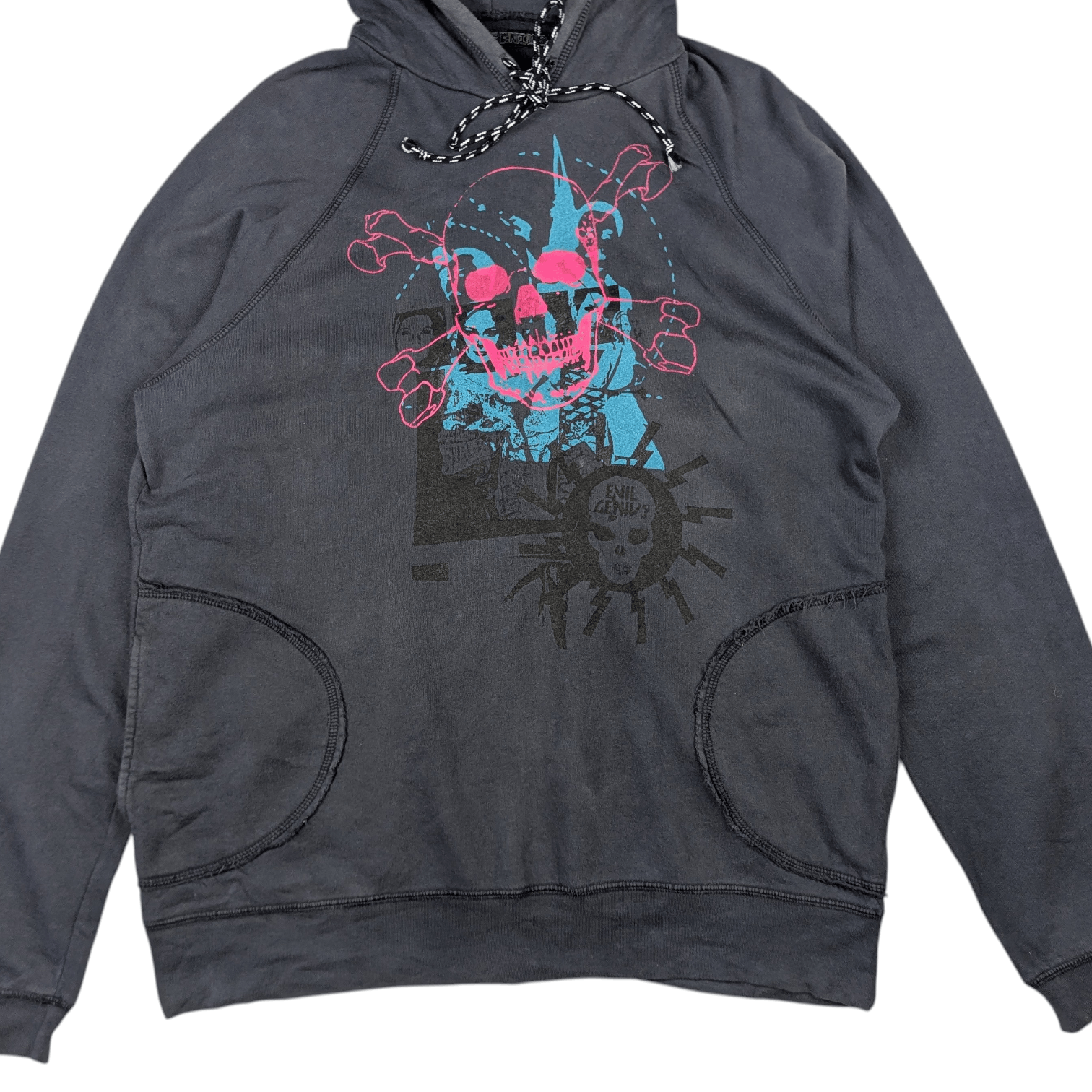 Japanese Brand Rare Hard To Find EVIL GENIUS Skull Skeleton Hoodie Size US M / EU 48-50 / 2 - 6 Thumbnail
