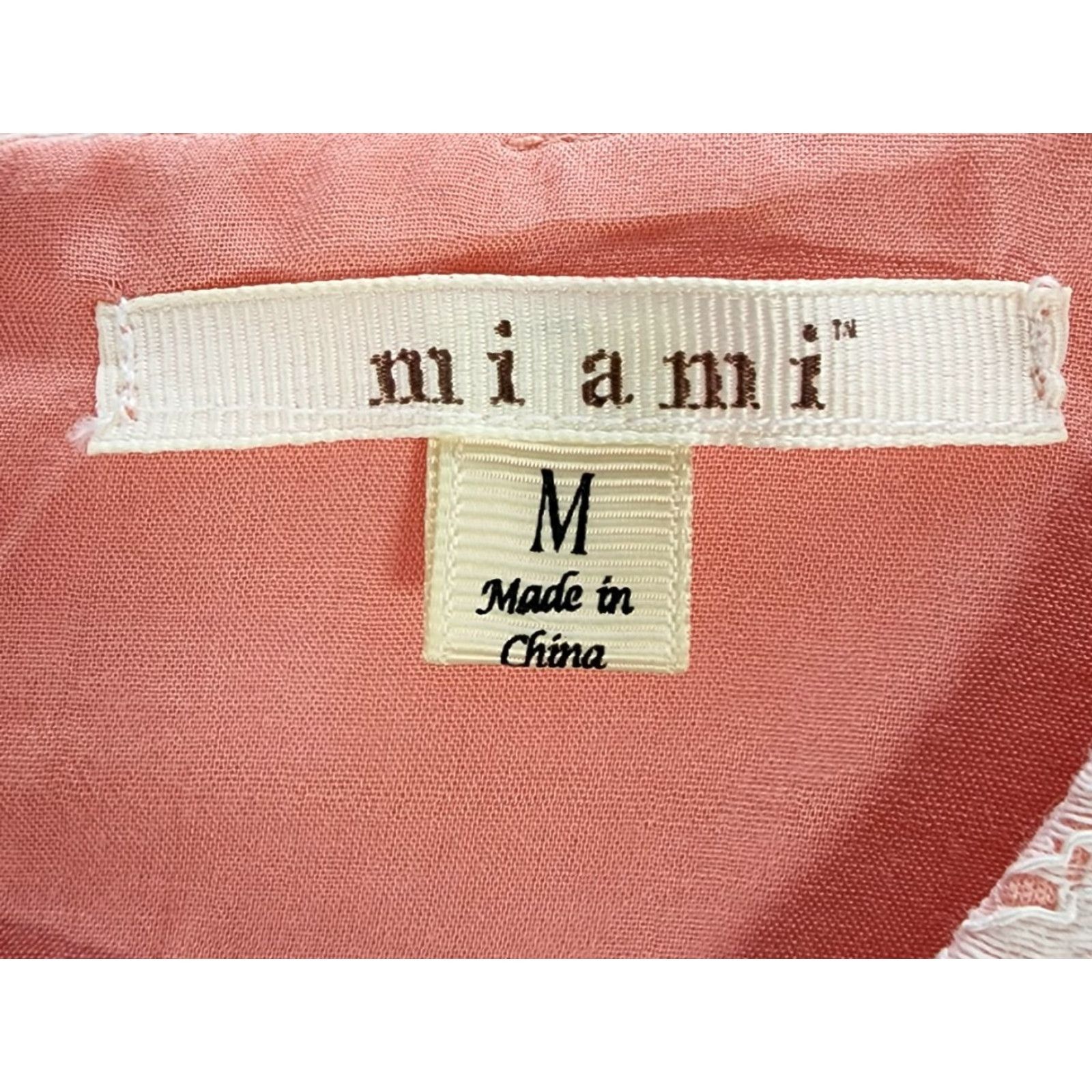 Vintage Miami Women's Peach & White Sleeveless Floral Lace Flared Short Dress Lined Sz M Size 32" / US 10 / IT 46 - 7 Thumbnail