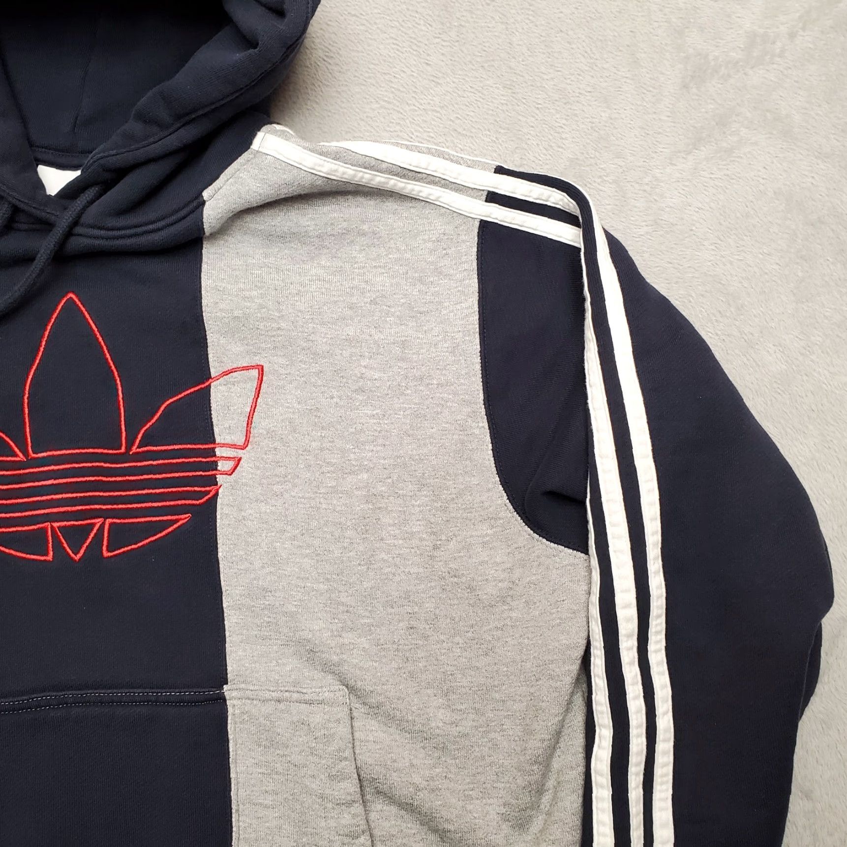 Adidas Adidas Hoodie Mens Medium Blue Gray Trefoil Three Stripe Logo Hooded Sweatshirt Size US M / EU 48-50 / 2 - 4 Thumbnail