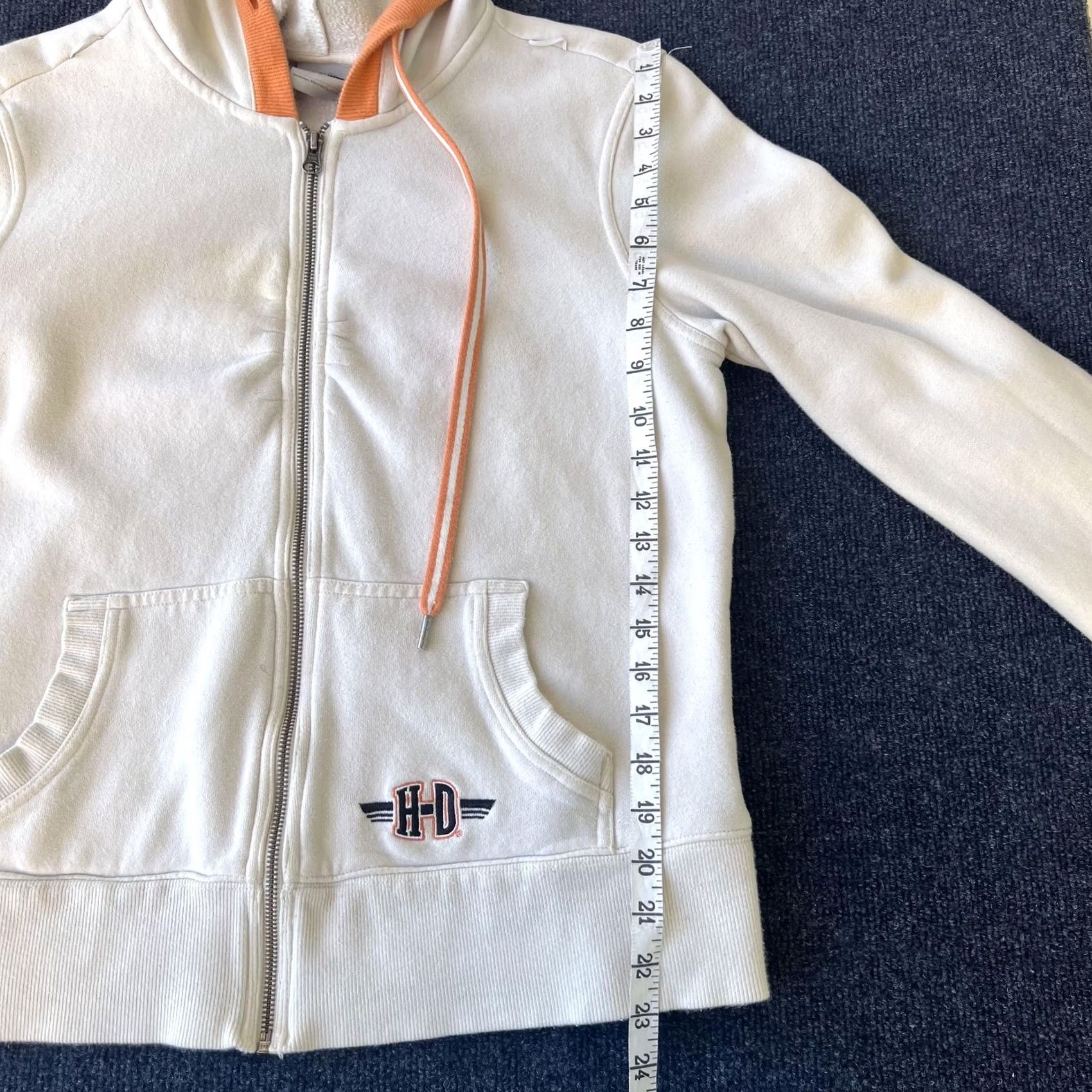 Harley Davidson Harley-Davidson Hoodie Womens Medium White Full Zip Hooded Sweatshirt 97409-14VW Size L / US 10 / IT 46 - 7 Thumbnail