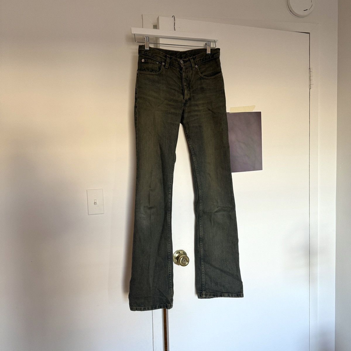 image of Helmut Lang Classic Cut Vintage Stained Denim in Blue, Women's (Size 24)