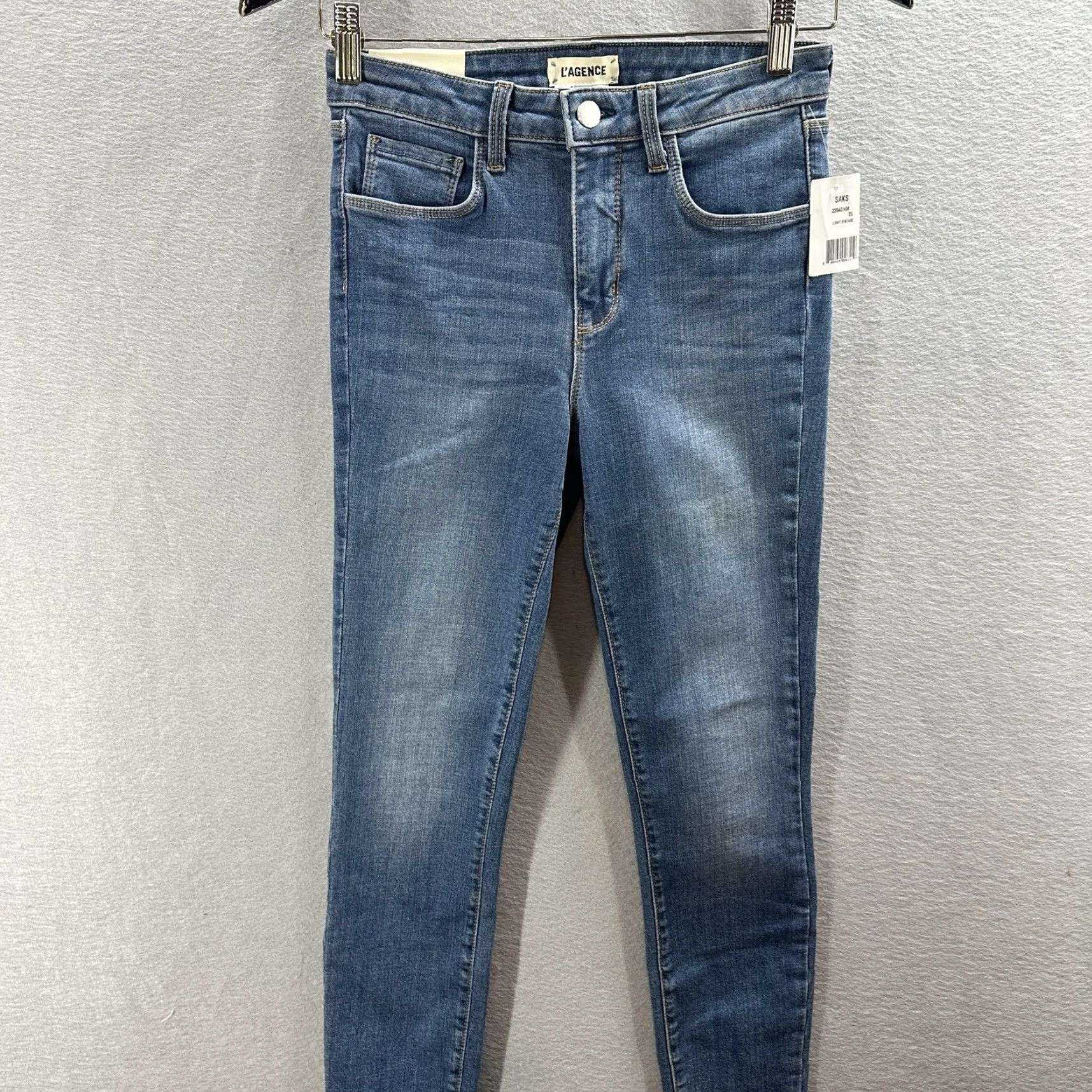 L'AGENCE L'AGENCE Margot Skinny High Rise Jeans Women 25 Blue Denim Slim 5-Pocket Mid Rise 26in Inseam Vintage? No (Dark Wash) - Regular Size Womens Jeans Size 42" / US 20 - 3 Thumbnail